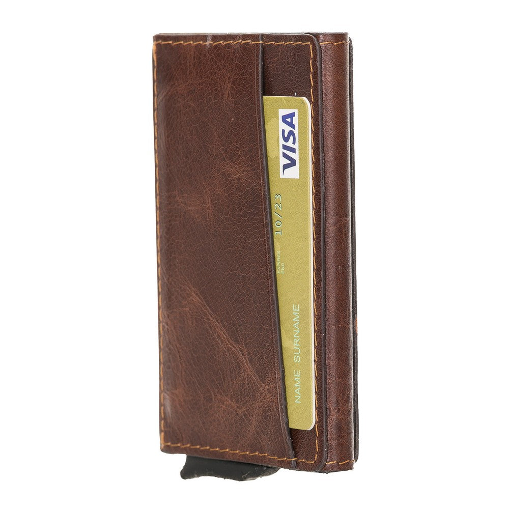 Torres Leather Card Holder with Mechanism