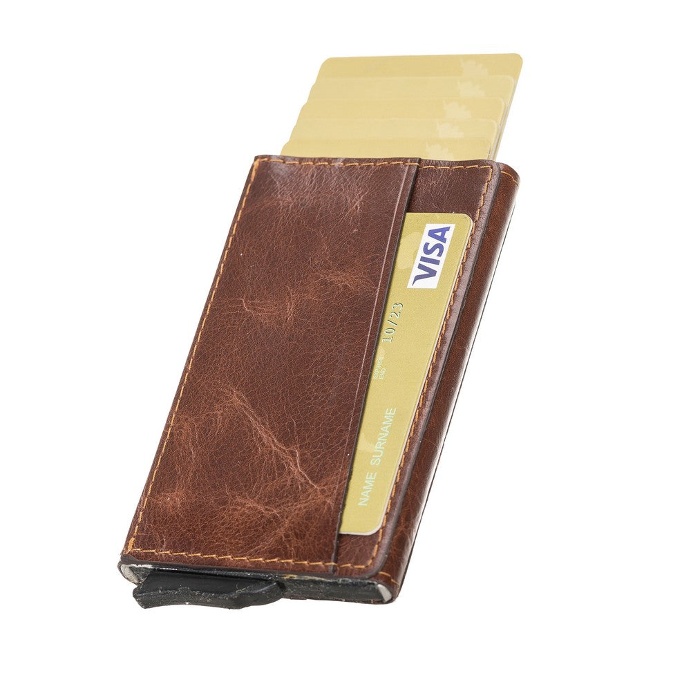 Torres Leather Card Holder with Mechanism