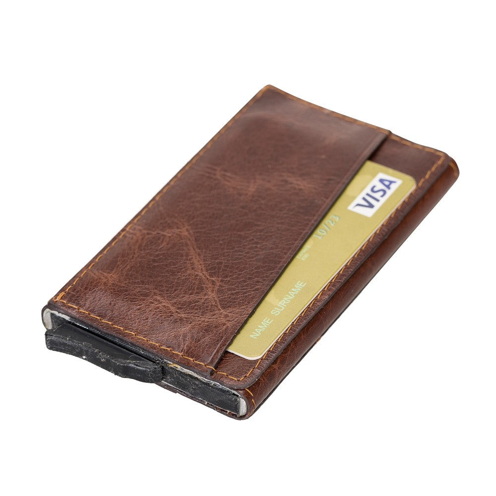 Torres Leather Card Holder with Mechanism